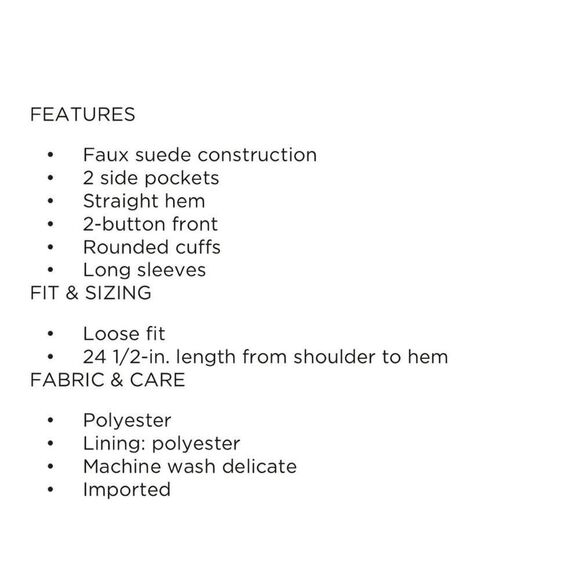 Nine West Faux Sued Aviator Jacket Ivory Super Cozy Front Buttons NWT Size XL - Picture 13 of 13